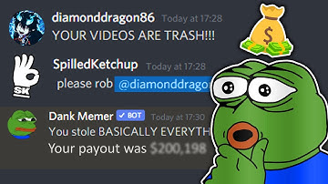 COIN ROBBERY With DANK MEMER BOT! (HOW TO GET RICH?)