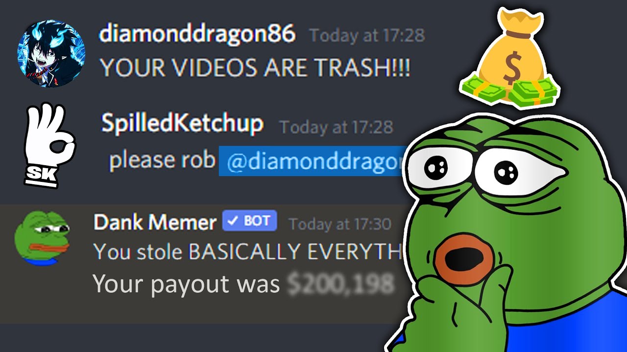 COIN ROBBERY With DANK MEMER BOT! (HOW TO GET RICH?) 