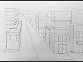 Cityscape in 1-point Perspective