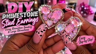 How to Make Rhinestone Stud Earrings ✨ DIY Jewelry Tutorial with Rhinestone Banding💎