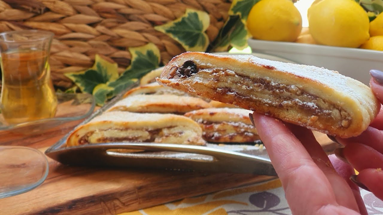 עוגיות חמאה נמסות ממולאות בריבת משמש ופקאן || Butter cookies with pecan & apricot jam