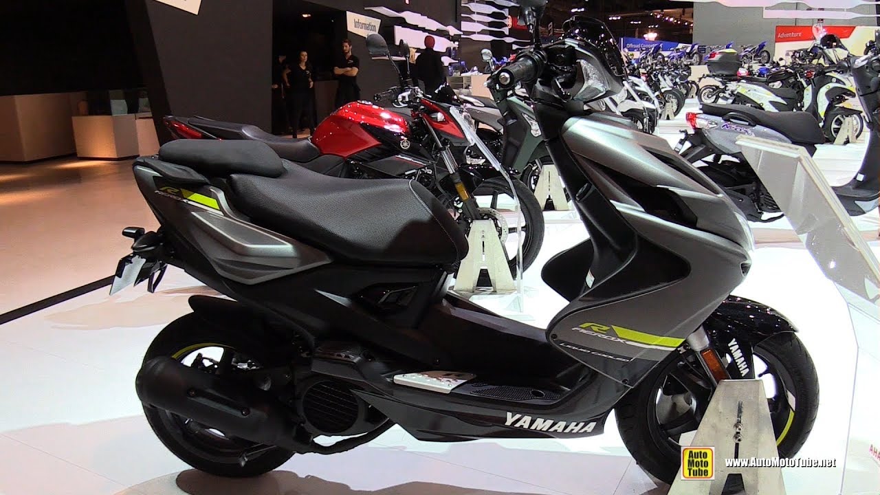 2018 Yamaha Aerox R 50 Scooter - Walkaround - 2017 EICMA Motorcycle  Exhibition - YouTube