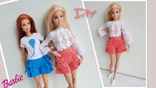 DIY Shorts for dolls 🩳/ Шорты для кукол #clothesfordolls #одеждадлякукол