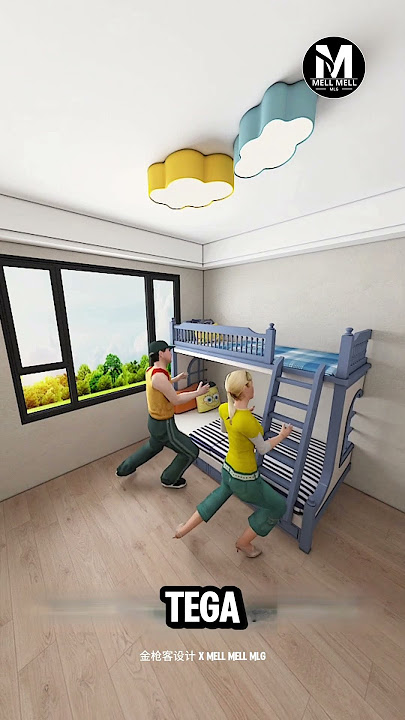 A Complete Bedroom Renovation for 2 Kids #shorts