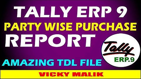 Tally Party Wise Purchase Report  || Tally Party Wise Purchase Details TDL File || #Tally TDL Files