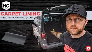 VW Transporter T5 / T6 Carpet lining. How much to use and where SWB & LWB  | Transporter HQ