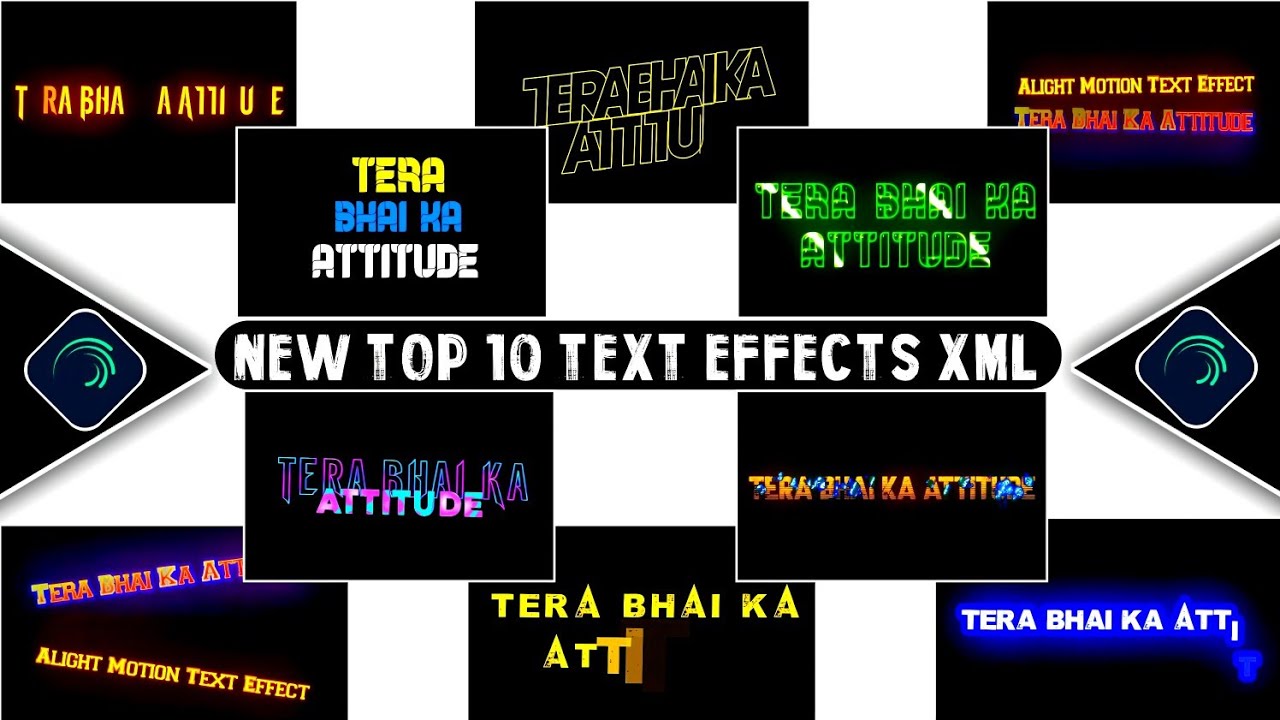Top 10 Alight Motion Text Animation Presets | Text Effect Alight Motion ...