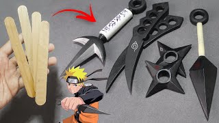 EASY DIY - Making my own Popsicle Naruto Weapon WITHOUT USING POWERTOOLS -FREE TEMPLATE -Compilation