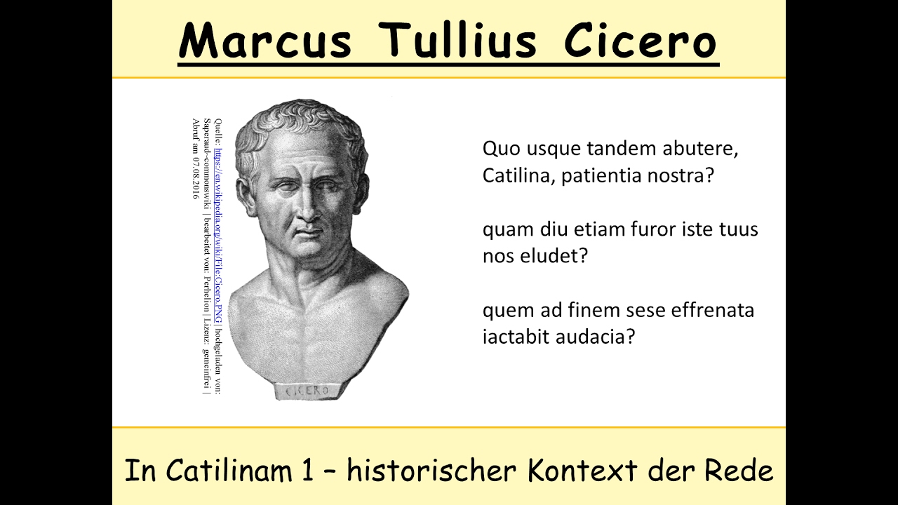 Cicero Rede Gegen Verres übersetzung Cicero, In Catilinam 1 - Der historische Kontext der ersten Rede
