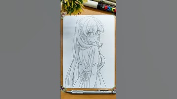 How to Draw Anime Girl 3/4 Side Profile / Ouka ✏️✨ #howtodraw #creativeart #メイキング #drawing #shorts