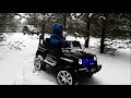 Winter зимой в снегу JEEP Wrangler 4x4 offroad electric kids, Детский электромобиль 12v 45w