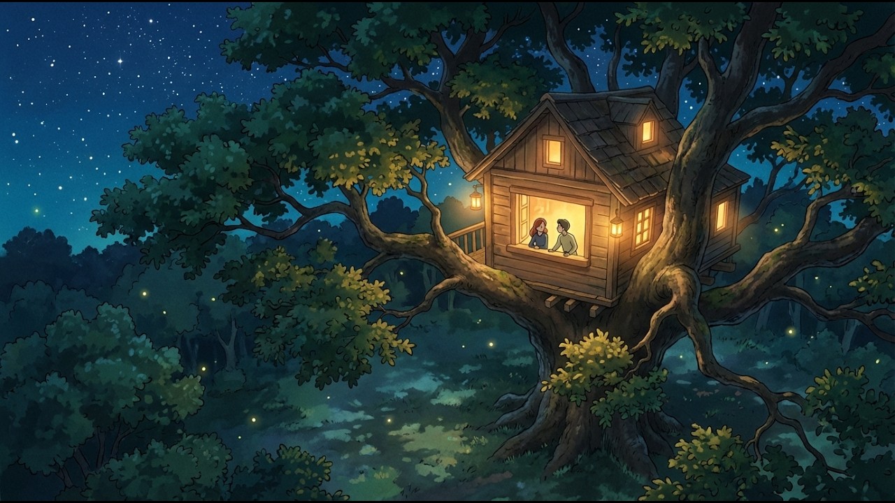 Whispering Woods Treehouse 🌳 Handmade Resin Glow Lamp & Hot Mushroom Soup | Ghibli Style ASMR