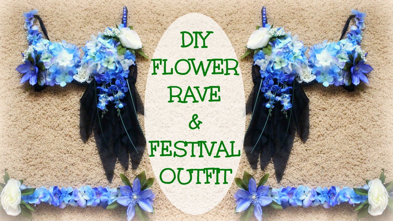 Blue DIY FLower & Festival Outfit EDC IDEA 
