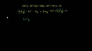 Example: Adding polynomials with multiple variables
