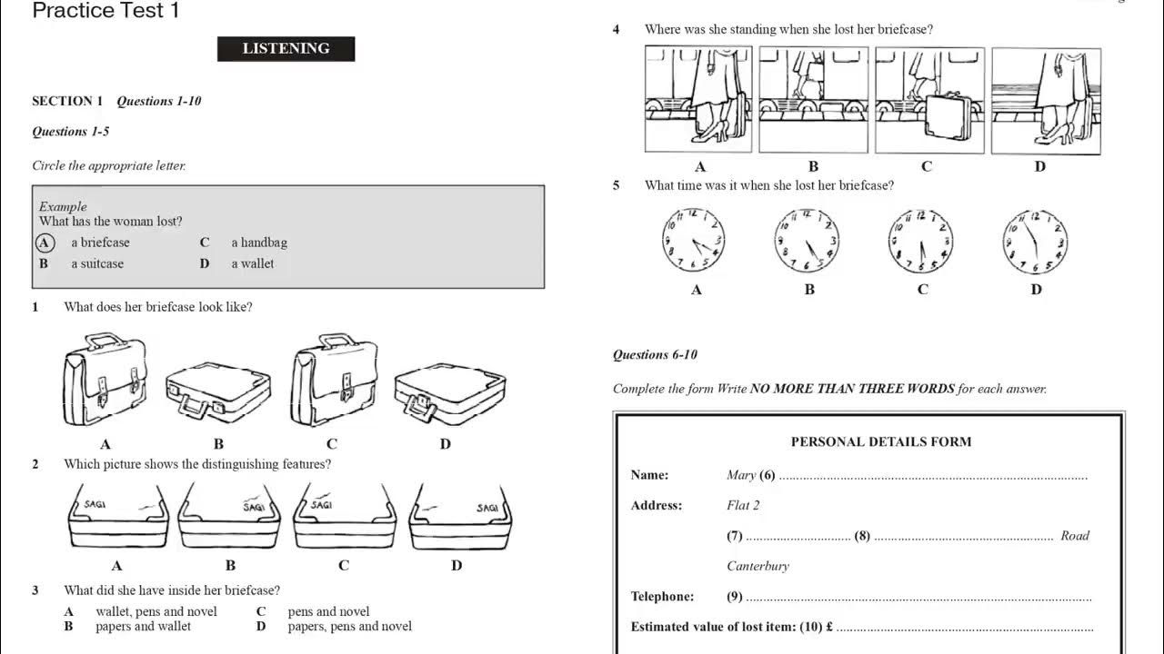 What Does Her Briefcase look like IELTS Listening Test YouTube