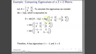 MATH 2120 Characteristic Polynomial of a 2 by 2 Matrix