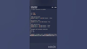 Logical operators in python. #python #programming #coding #java #javascript #programmer #developer