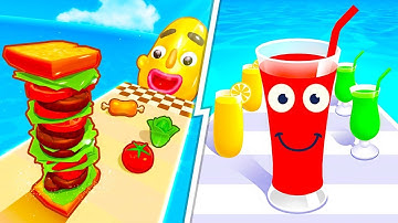 Sandwich Runner vs Juice Run 💥🥪 | Most Satisfying Mobile Gameplay Android iOS