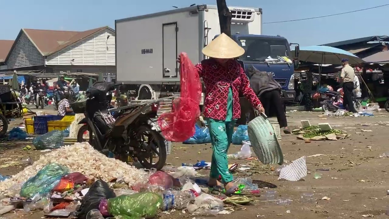 The days before the New Year, the market is bustling with shoppers #market