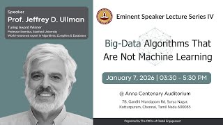 ESLS IV | Big-Data Algorithms Beyond Machine Learning | Prof. Jeffrey D. Ullman