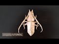 장수하늘소 종이접기 기본편 basic insect origami Callipogon relictus long horned beetle designed by origami折り紙