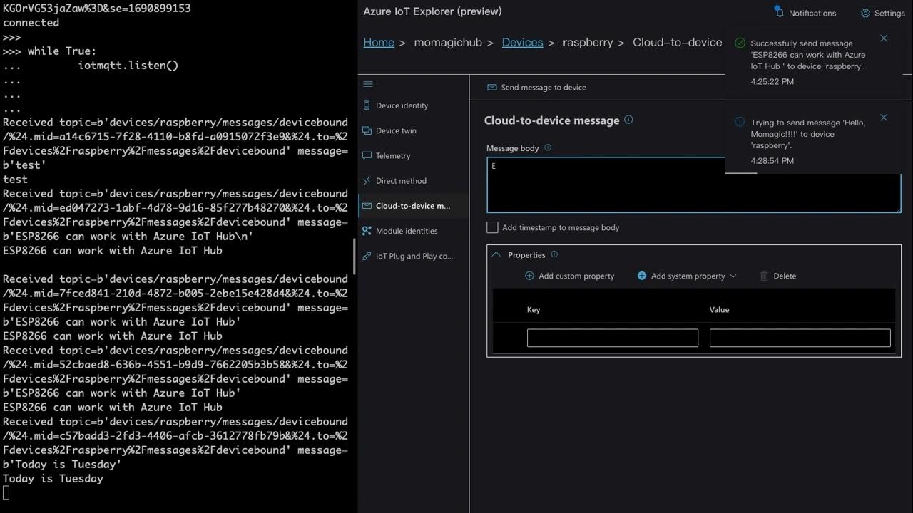 ESP8266 Azure IoT Hub - YouTube