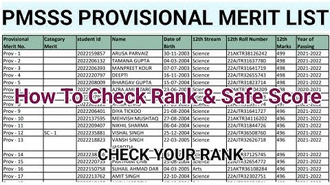 Pmsss Scholarship Merit list How To Check Rank | Safe Score 2023 | Full Details Clear Your Doubt