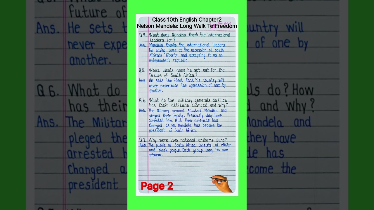 Nelson Mandela Class 10 Question Answer English Chapter 2 First Flight