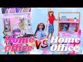 VERSUS: Barbie Home Office Play Set VS DIY Home Office Play Set PLUS Unboxing