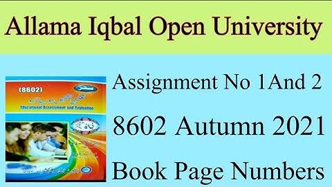8602 Assignment No 1 And 2||Solved Assignment||Book Page Numbers