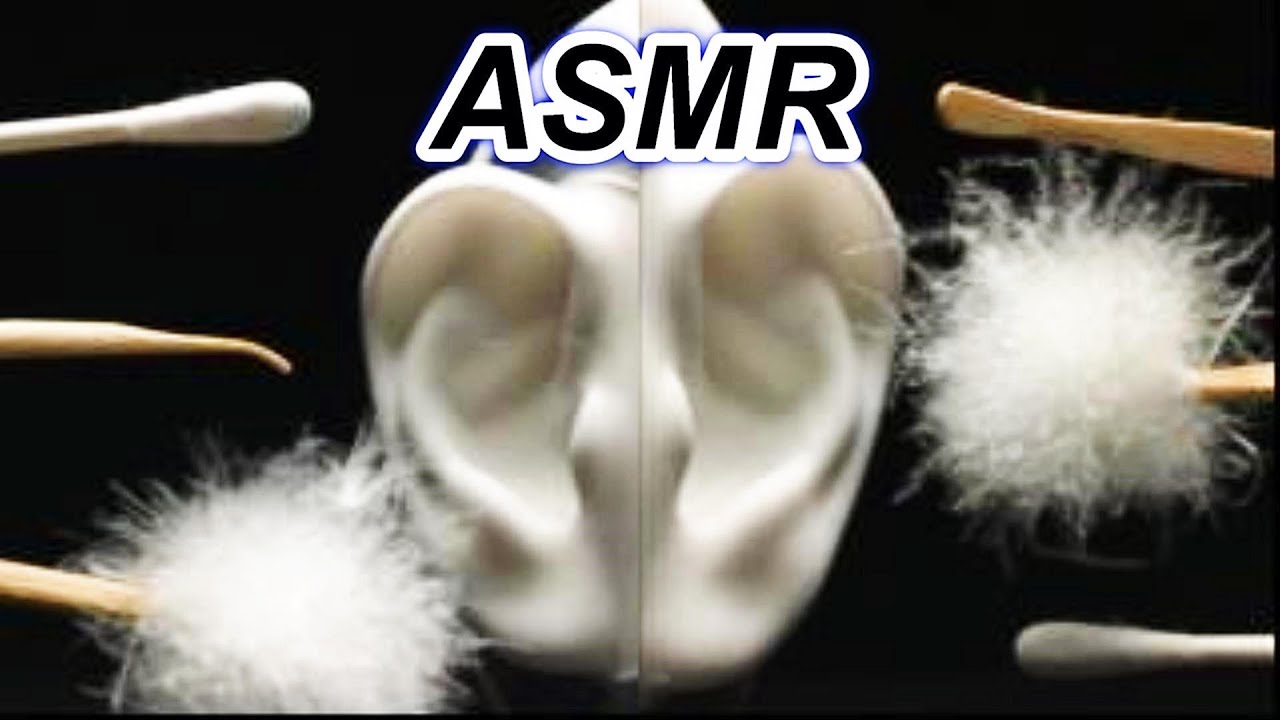 【ASMR】両耳同時の眠くなる（梵天･竹製･綿棒）耳かき音　鼓膜に響く睡眠導入音　Intense Both Ear Cleaning　 (No Talking)