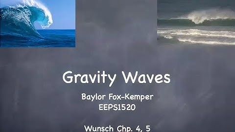 EEPS1520: 16 Gravity Waves