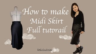 how to make midi skirt /under£10/Valentine’s day outfits/ beginner friendly/freepattern