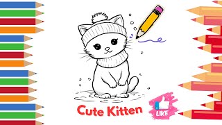 How to cute Kitten coloring😻/ cute kitten coloring pages /popular coloring #kitten #colors Wealth