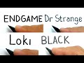VERY EASY , compilation How to turn words ENDGAME , DR STRANGE , LOKI , BLACK into marvel heroes
