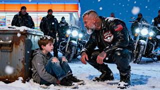 Homeless Little Boy Is Sleeping Near A Dumpster. A Hells Angel Found Him And Adopt Him.
