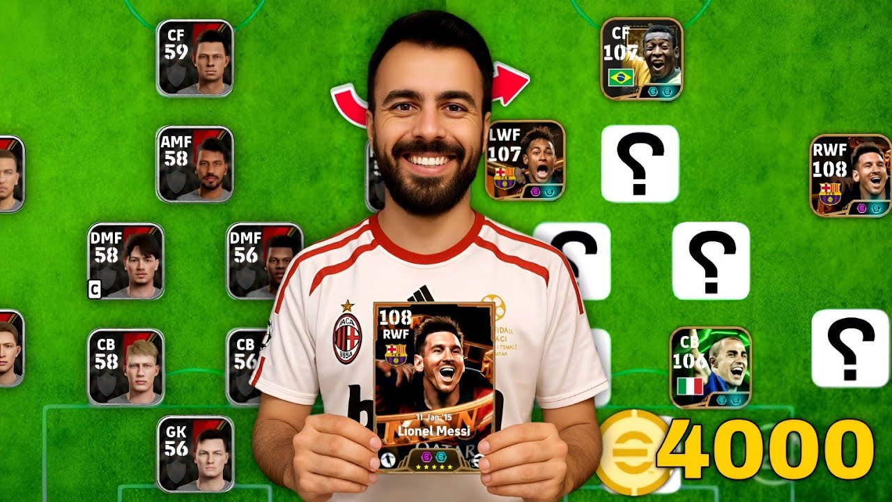 طورت حساب من الصفر بـ 4000 كوينز !! 🤯🔥 الحساب هدية للمتابعين 😍 || eFootball Mobile