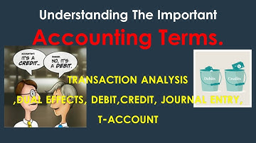 Accounting Terminology,  Debit Credit, Transaction Analysis