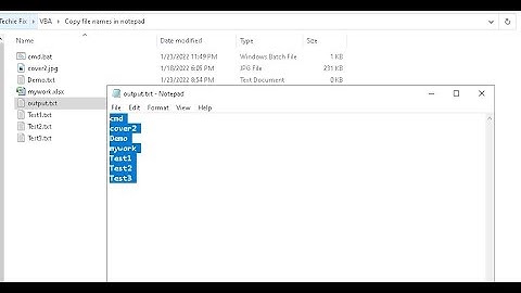 How to export/copy filenames into a text file by using batch command/scripts in windows