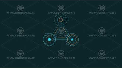 Looped animation of circles and triangles HUD element.