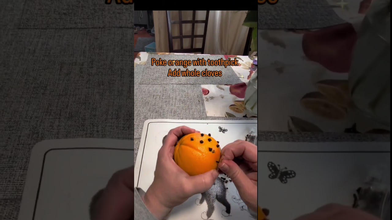 Orange and clove pomander is a traditional decoration said to protect against illness and bad luck.