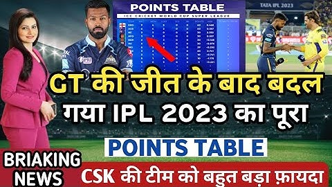 IPL 2023 Today Points Table | CSK vs GT After Match Points Table | Ipl 2023 Points table | Gt vs Csk