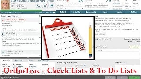 OrthoTrac - Check Lists and To Do Lists