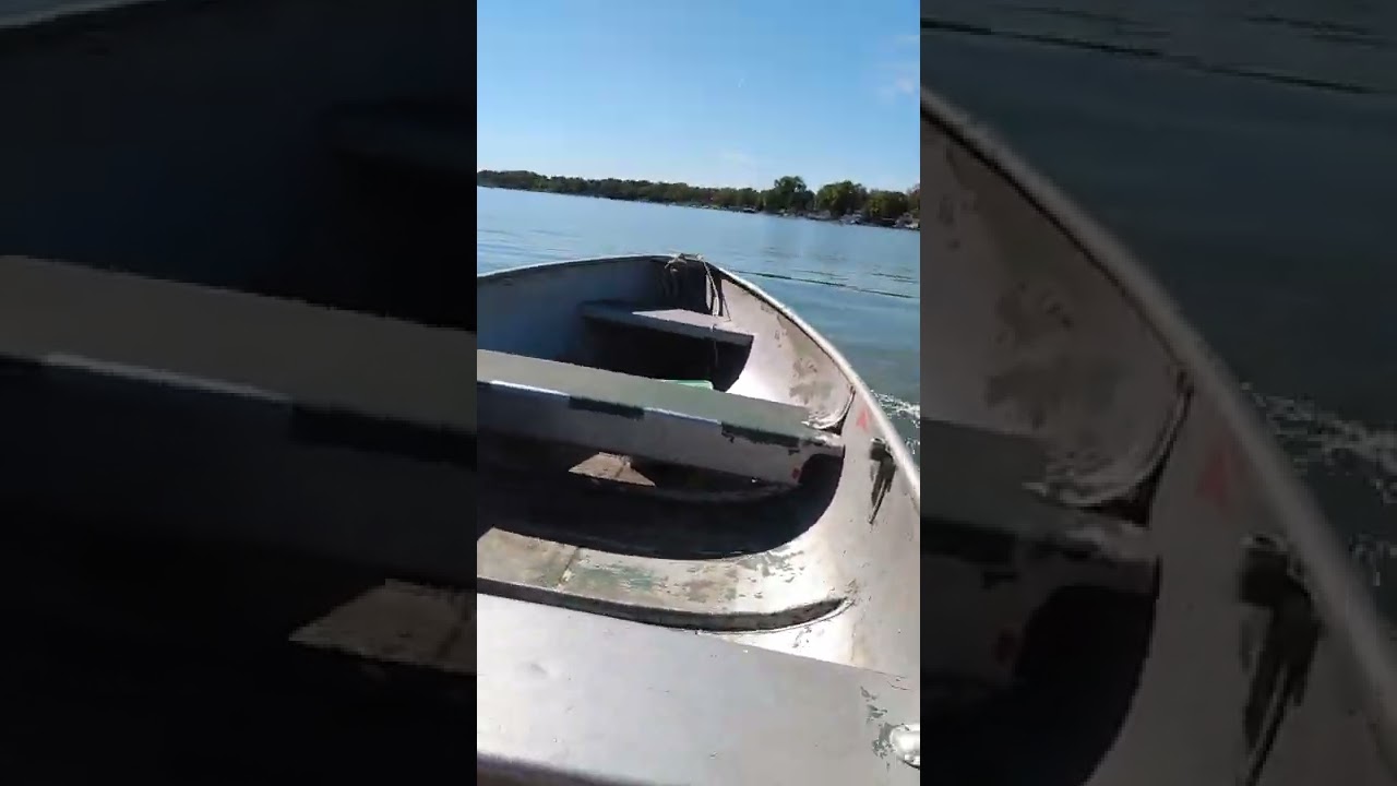 Alumacraft with 14 HP McCulloch on Cedar Lake YouTube