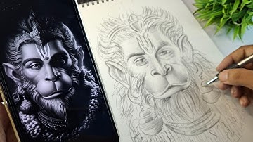 How To Draw Hanuman Ji  , Lord Hanuman Drawing , Outline Tutorial😍