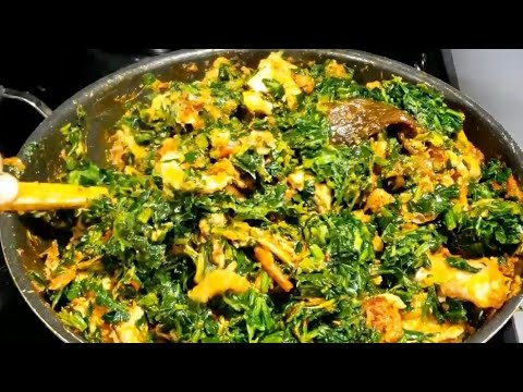 Efo riro with frozen spinach   How to cook Nigerian vegetable soup   vegetable soup with spinach