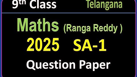 Telangana 9th Class Maths SA1 2025 Question Paper Ranga Reddy  | TG, TS, 9th Class SA1 2025 | R-66