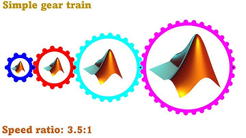 Motion animation using Matlab: Simple gear train, 4 gears (speed ratio 7:2)