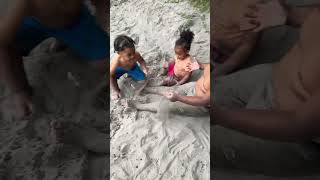 Mom Find Senai Getting Buried In Sand