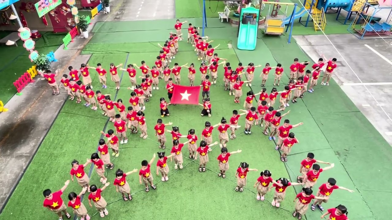 Đồng diễn khát vọng tuổi trẻ Khối 5 tuổi MN Tân Liễu